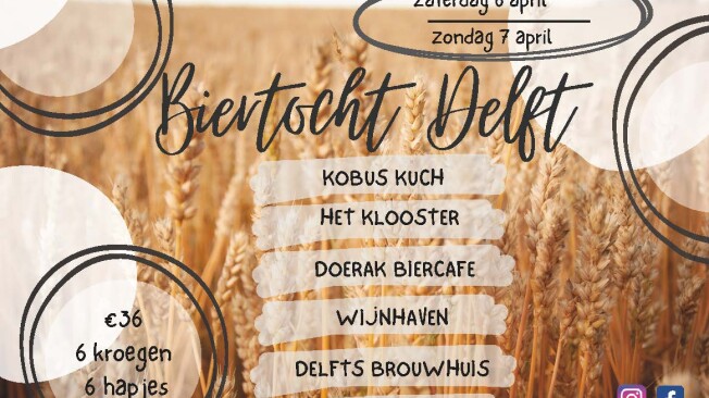 Biertocht Delft | lente editie | 6 & 7 april 2024