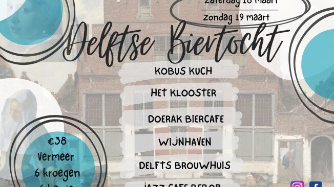 Biertocht Delft - Vermeer editie - zondag 19 maart